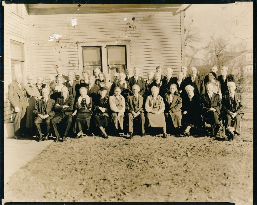 Group portrait of Grange Hall members, Darrowville, Ohio, ca. 1940