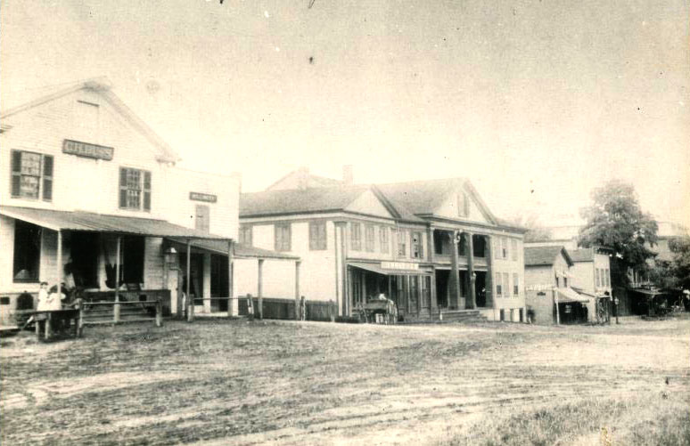 Wood buildings on Main Street before the fire of 1892