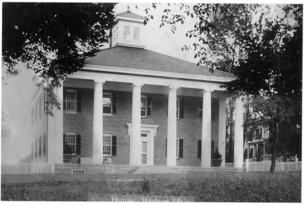 Club House (Hayden Hall), Hudson, Ohio. Caption on front reads, "Club House, Hudson, Ohio"