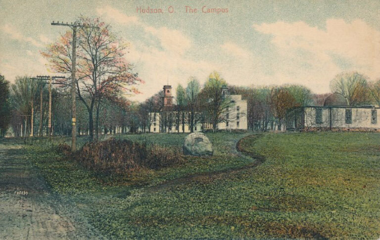 Color postcard, Western Reserve College campus, ca. 1890