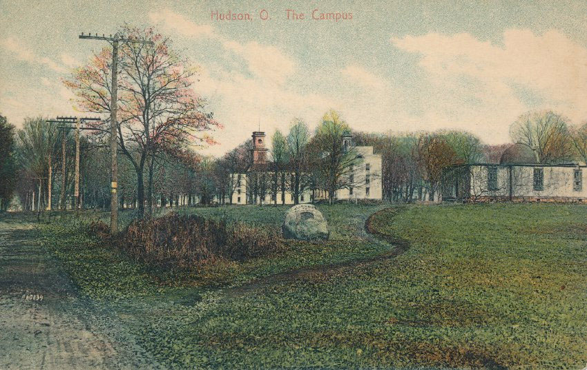 Color postcard, Western Reserve College campus, ca. 1890