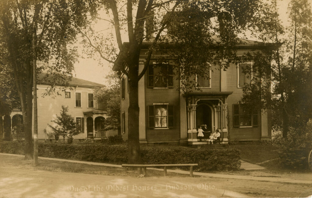 Whedon-Farwell house. Caption on front reads: "One of the Oldest Houses, Hudson, Ohio."